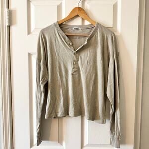 Buck Mason Women’s Cotton Long Sleeve Henley Shirt